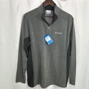 NWT Columbia Men's M Klamath Range II Fleece Pullover Grey 50 UPF Omni Shade